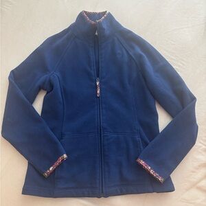 Lilly Pulitzer Blue Fleece with Floral Trim